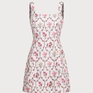 Rihoas Floral Square Neck A-Line Slip Mini Dress